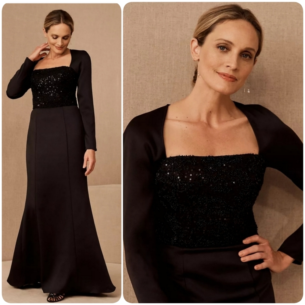 BHLDN Amsale Farrah black dress